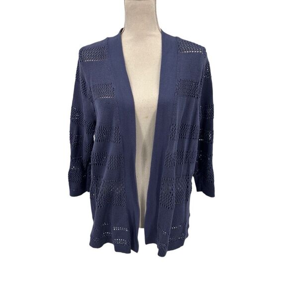 Women's Open Cardigan Size XL Blue Knit Casual Soft Girl 90s Grunge Y2K Boho - Picture 1 of 10